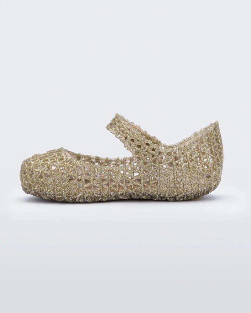 Gold Baby Melissa Mini Campana Flats | FYNV-05839 | USA