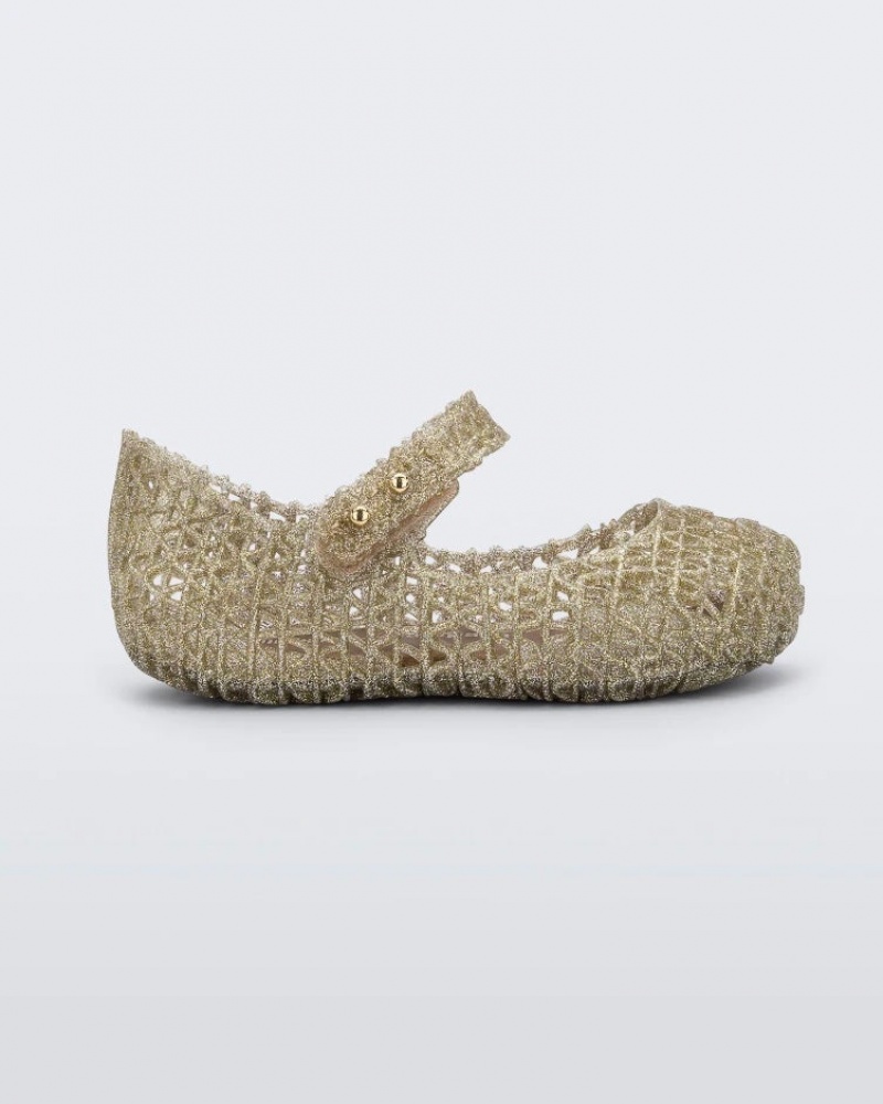 Gold Baby Melissa Mini Campana Flats | FYNV-05839 | USA