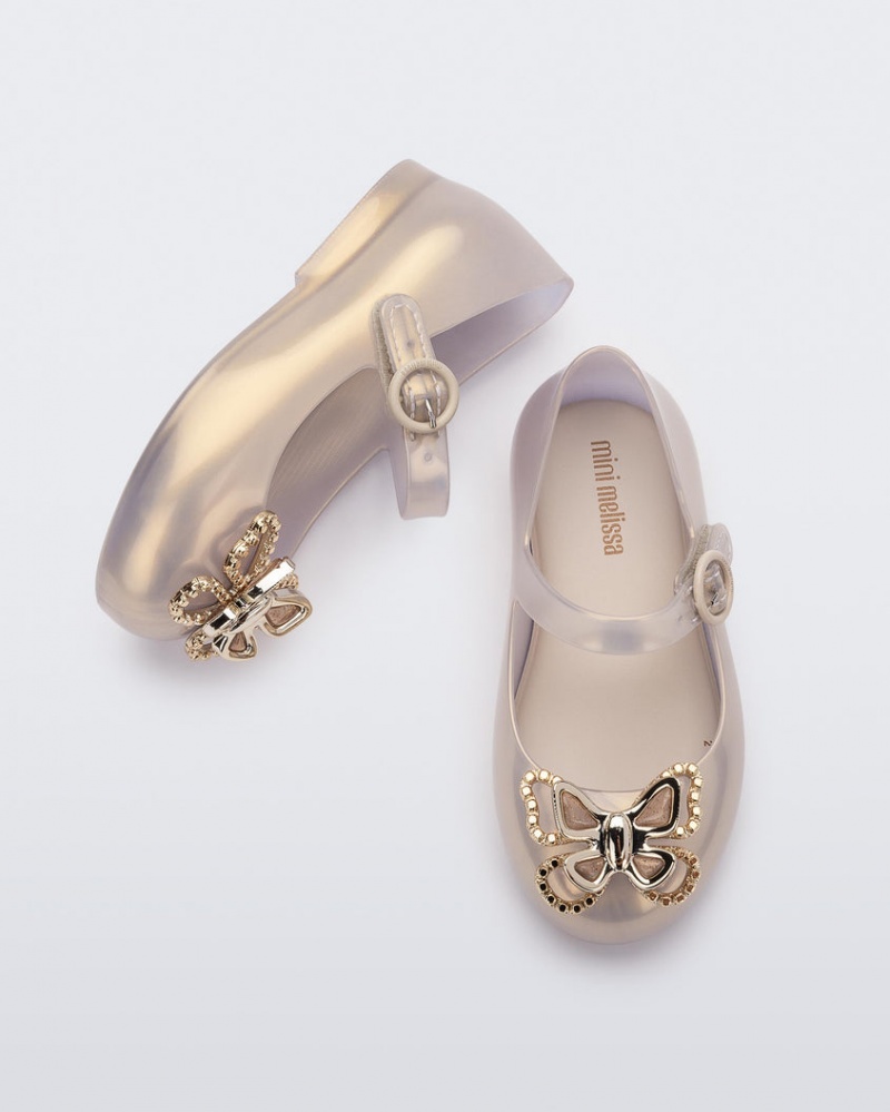 Gold Baby Melissa Mini Sweet Love Butterfly Flats | JIRQ-30581 | USA