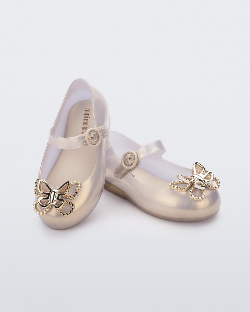 Gold Baby Melissa Mini Sweet Love Butterfly Flats | JIRQ-30581 | USA