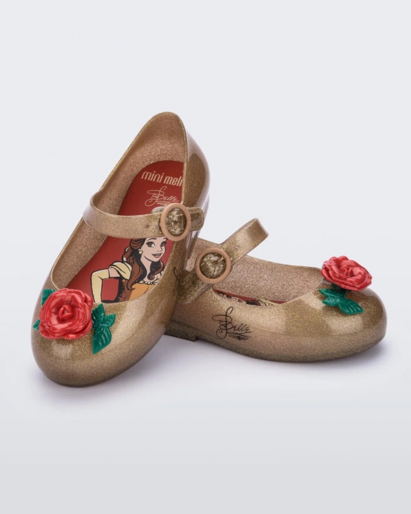 Gold Red Baby Melissa Mini Disney Sweet Love Princess Flats | JIPR-29467 | USA