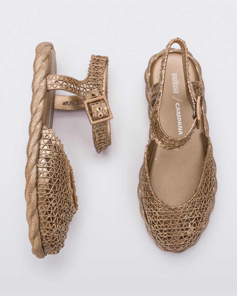 Gold Women's Melissa Campana Espadrille Sandals | YUQP-85163 | USA