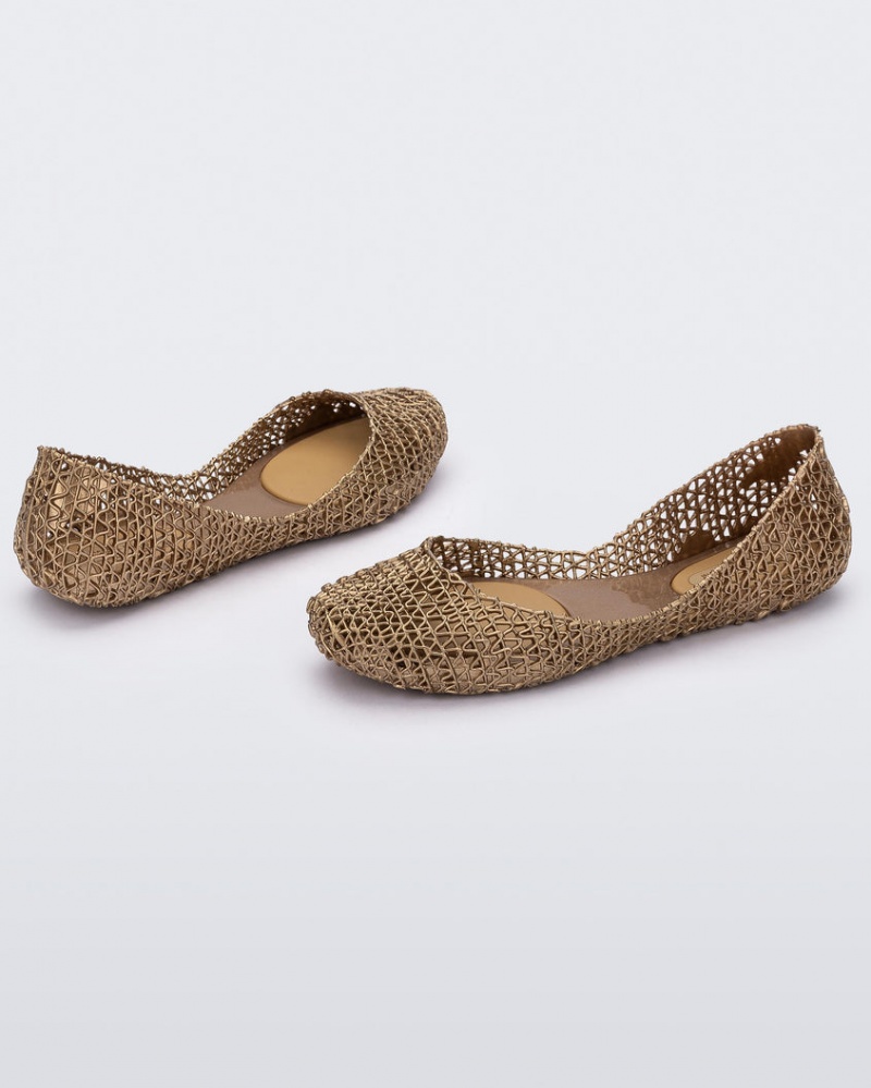 Gold Women's Melissa Campana Flats | GXMZ-49680 | USA