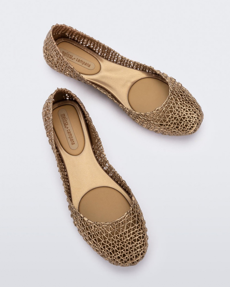 Gold Women's Melissa Campana Flats | GXMZ-49680 | USA