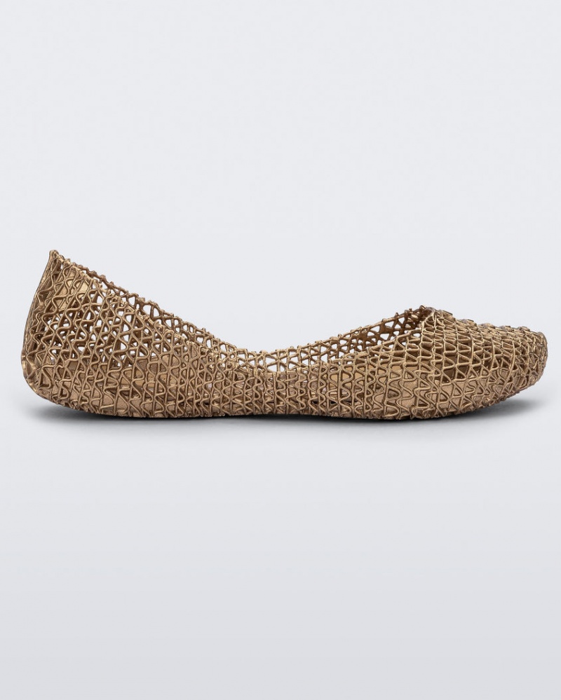 Gold Women\'s Melissa Campana Flats | GXMZ-49680 | USA