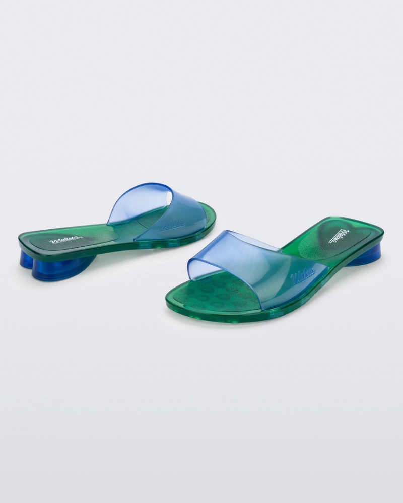 Green Blue Women's Melissa Kim Slides | YPMX-30492 | USA