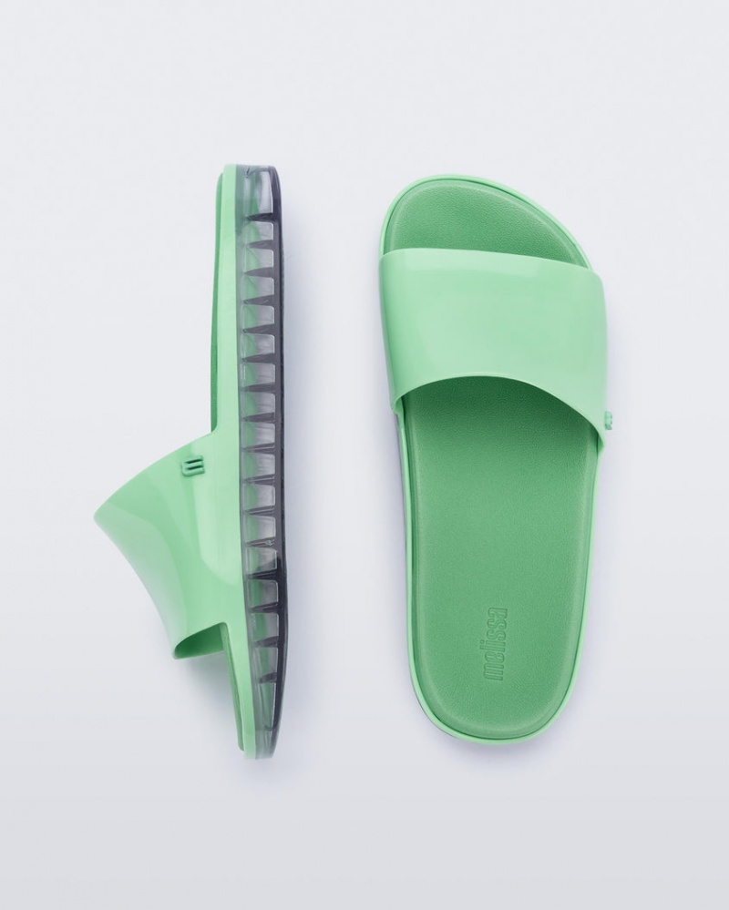 Green Grey Women's Melissa Beach Slides | DVAM-80614 | USA