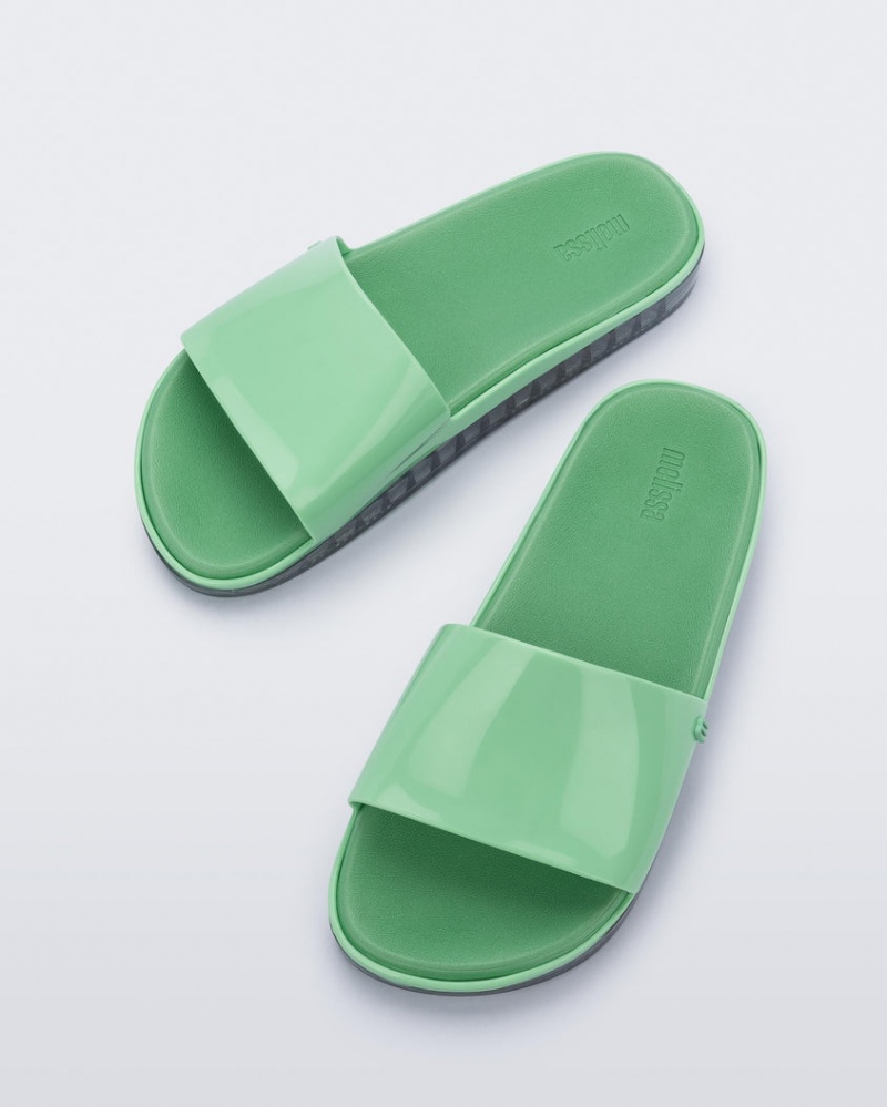 Green Grey Women's Melissa Beach Slides | DVAM-80614 | USA