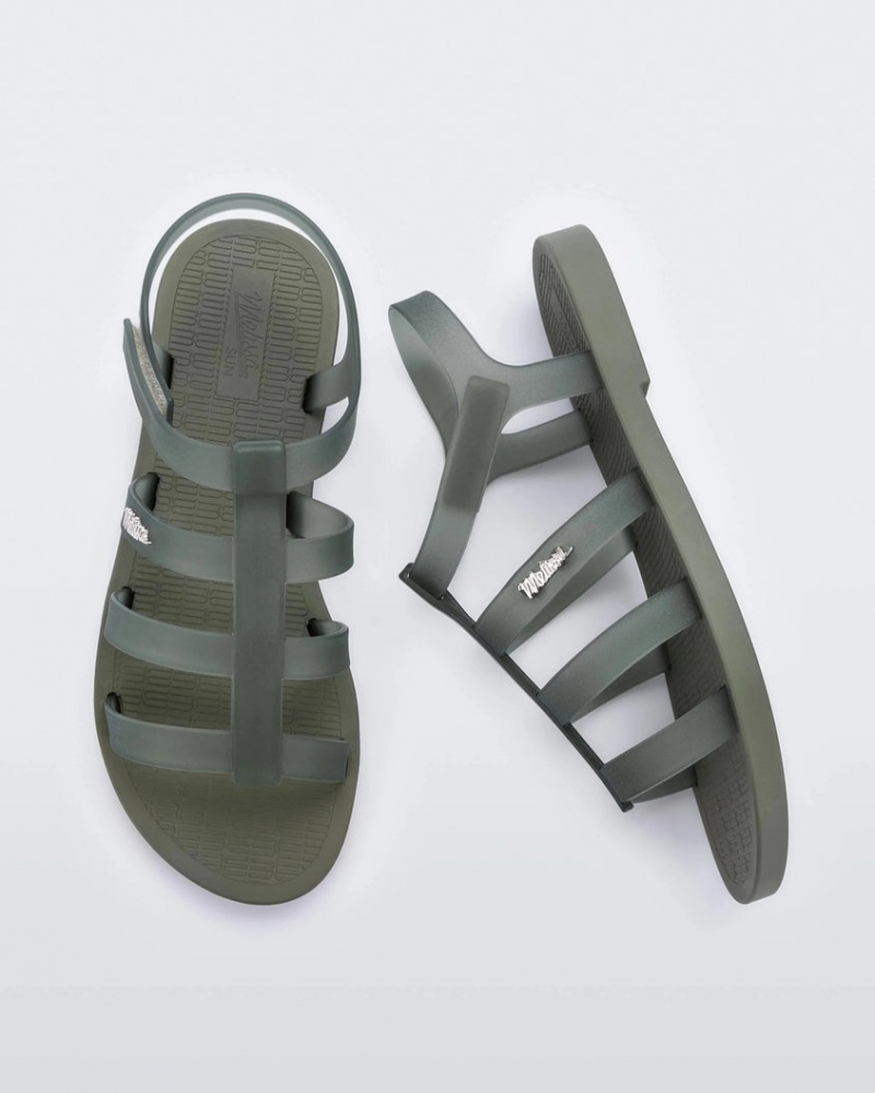 Green Grey Women's Melissa Sun Rodeo Sandals | KGIH-53702 | USA