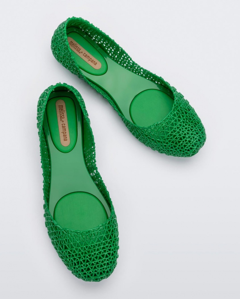 Green Women's Melissa Campana Flats | WTXQ-39156 | USA