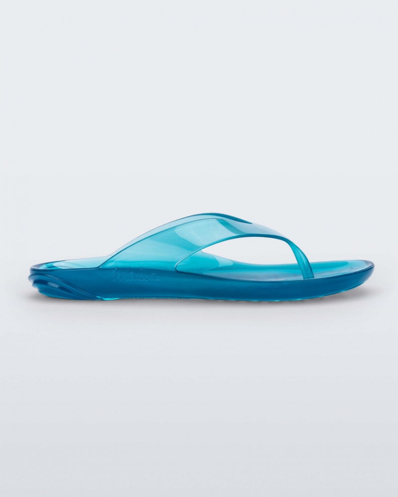 Grey Blue Women\'s Melissa Real Jelly Flip Flops | OGIW-39546 | USA