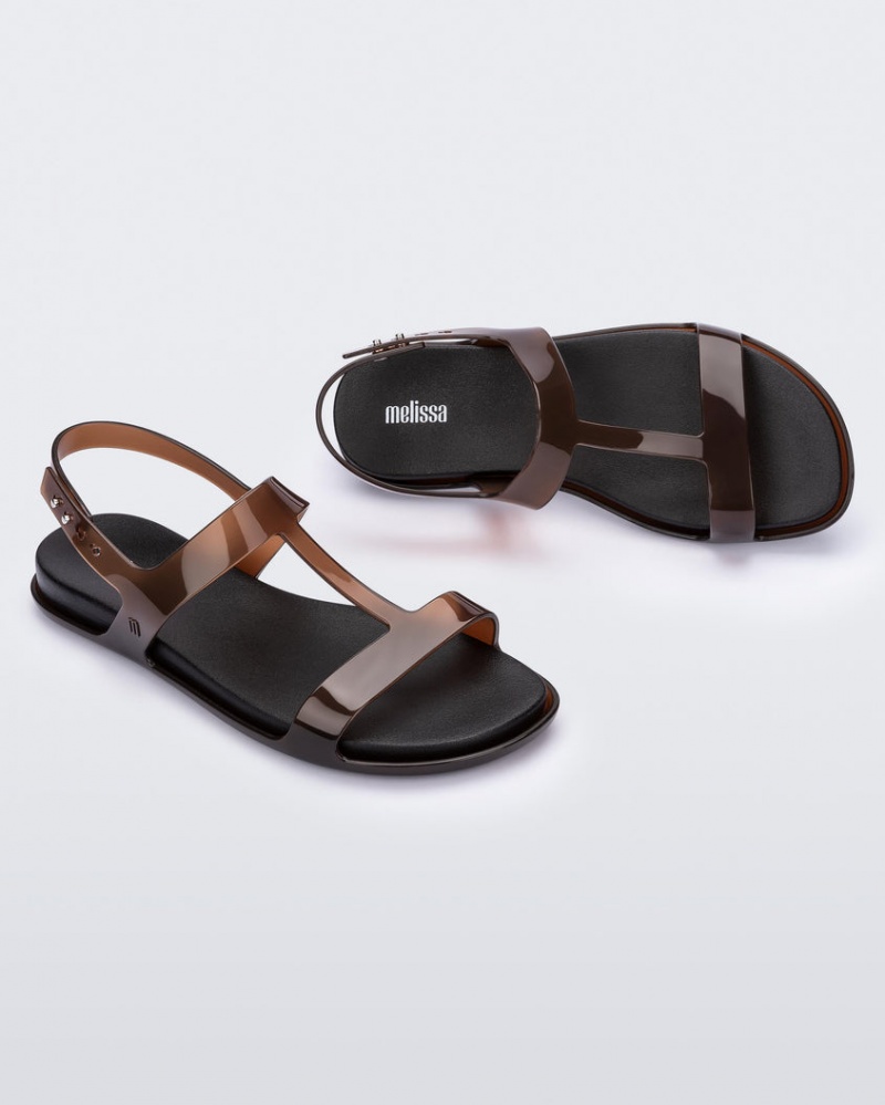 Grey Brown Black Women's Melissa Adore Sandals | FXVA-15236 | USA