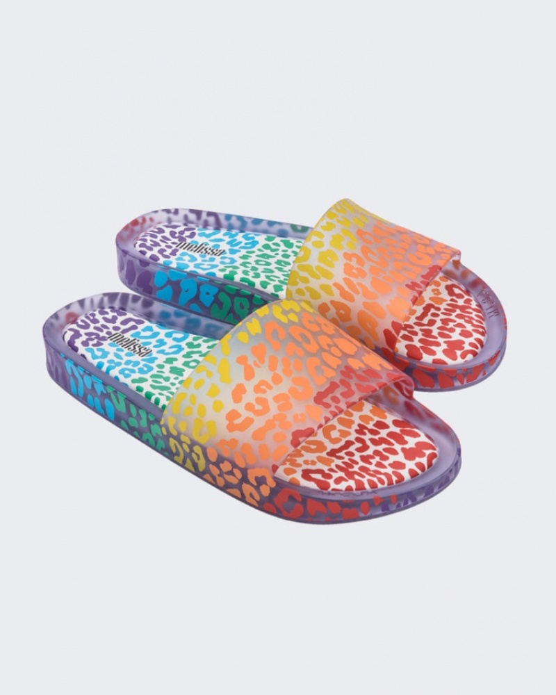 Grey Orange Women's Melissa Rainbow Beach Slides | TRNP-34295 | USA