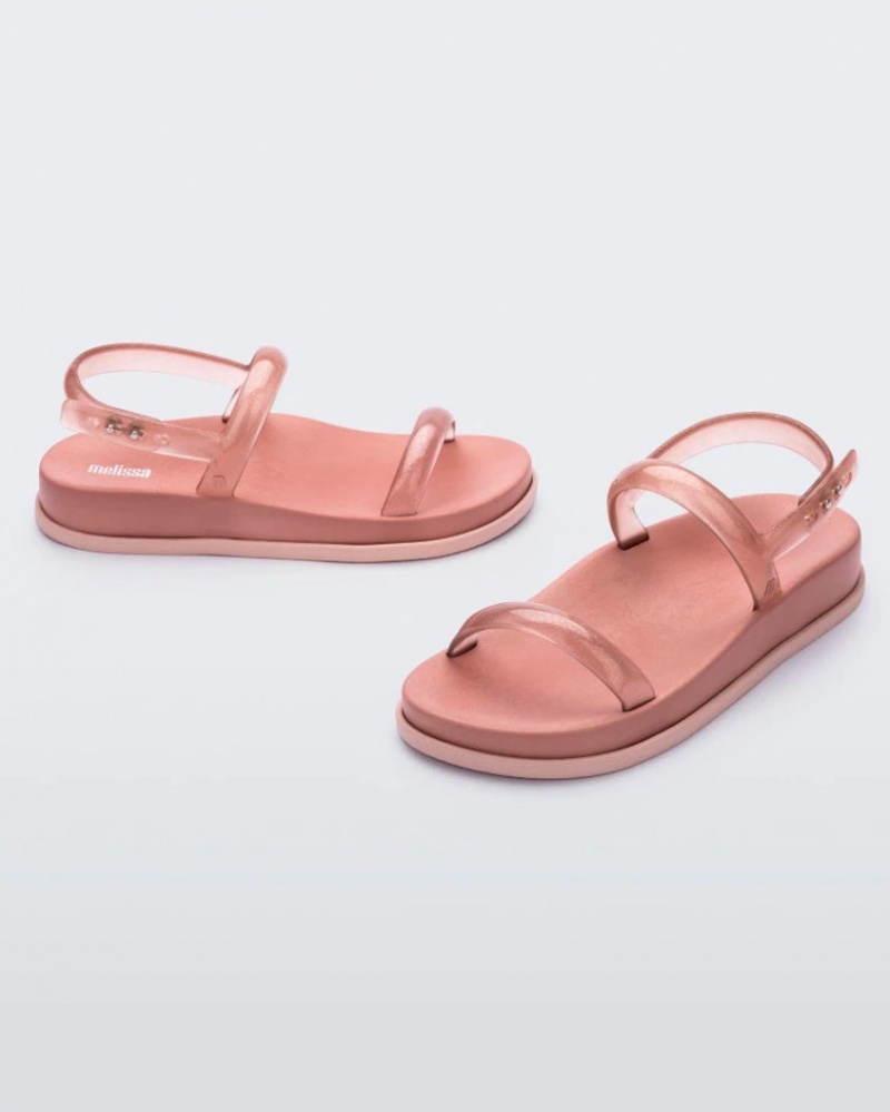 Grey Pink Women's Melissa Soft Wave Sandals | MORW-10859 | USA