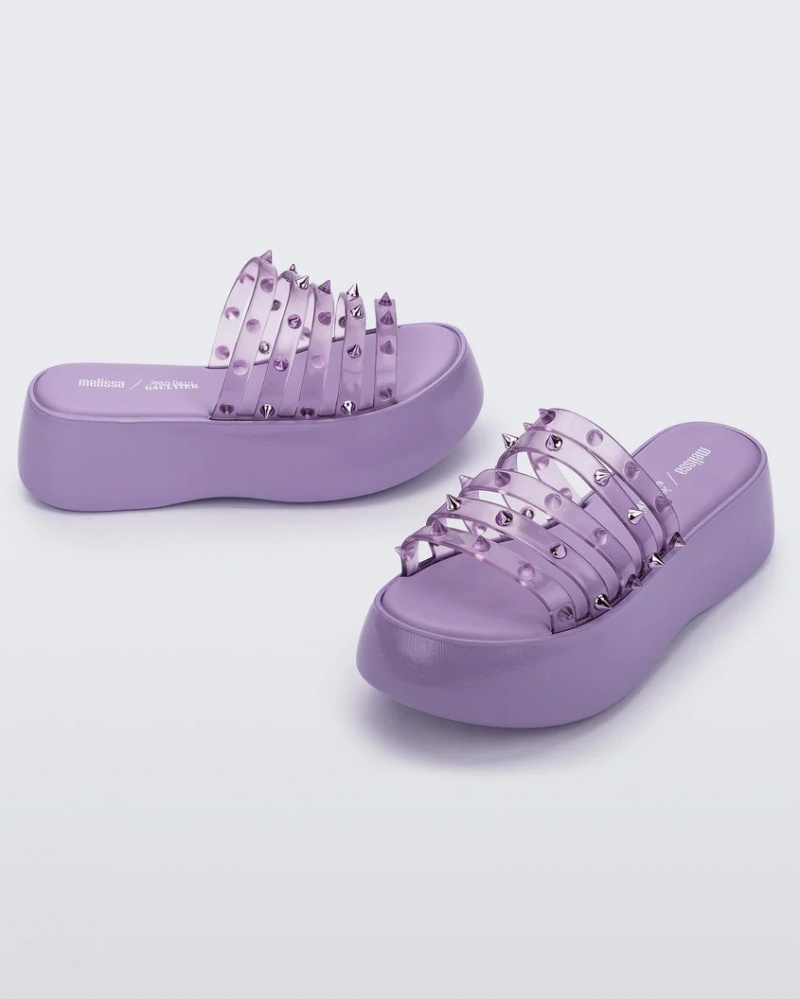 Grey Purple Women's Melissa JEAN PAUL GAULTIER Punk Love Becky Slides | OUPY-98156 | USA