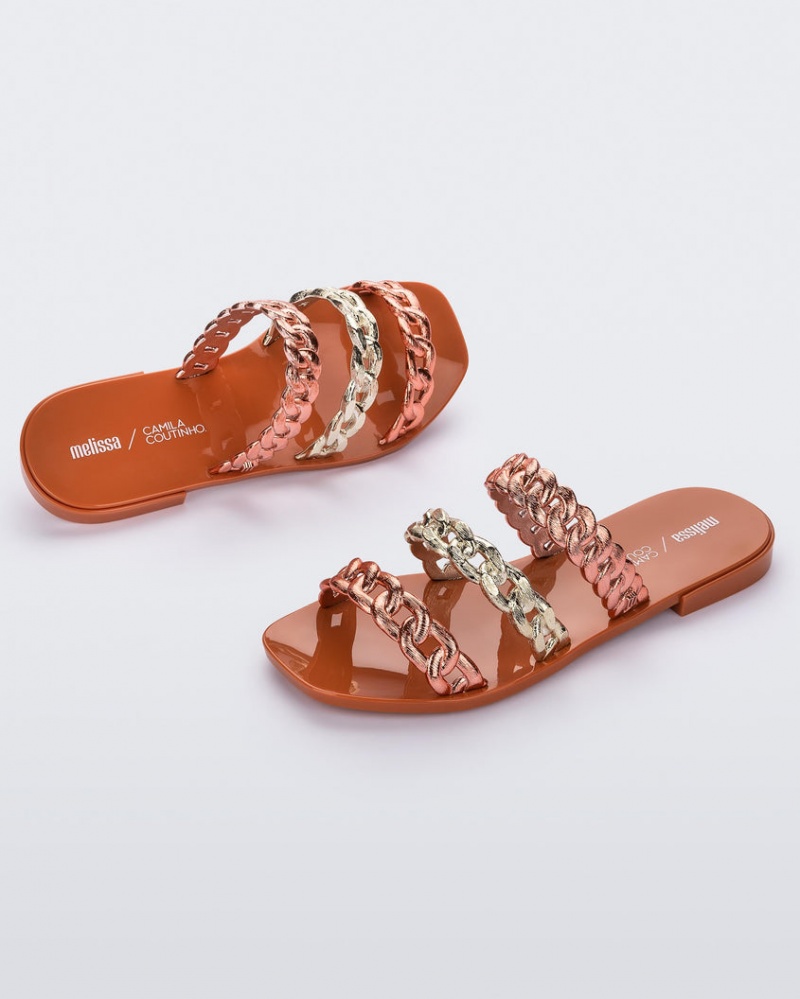 Orange Women's Melissa CAMILA COUTINHO Feel Slides | EPQH-75396 | USA