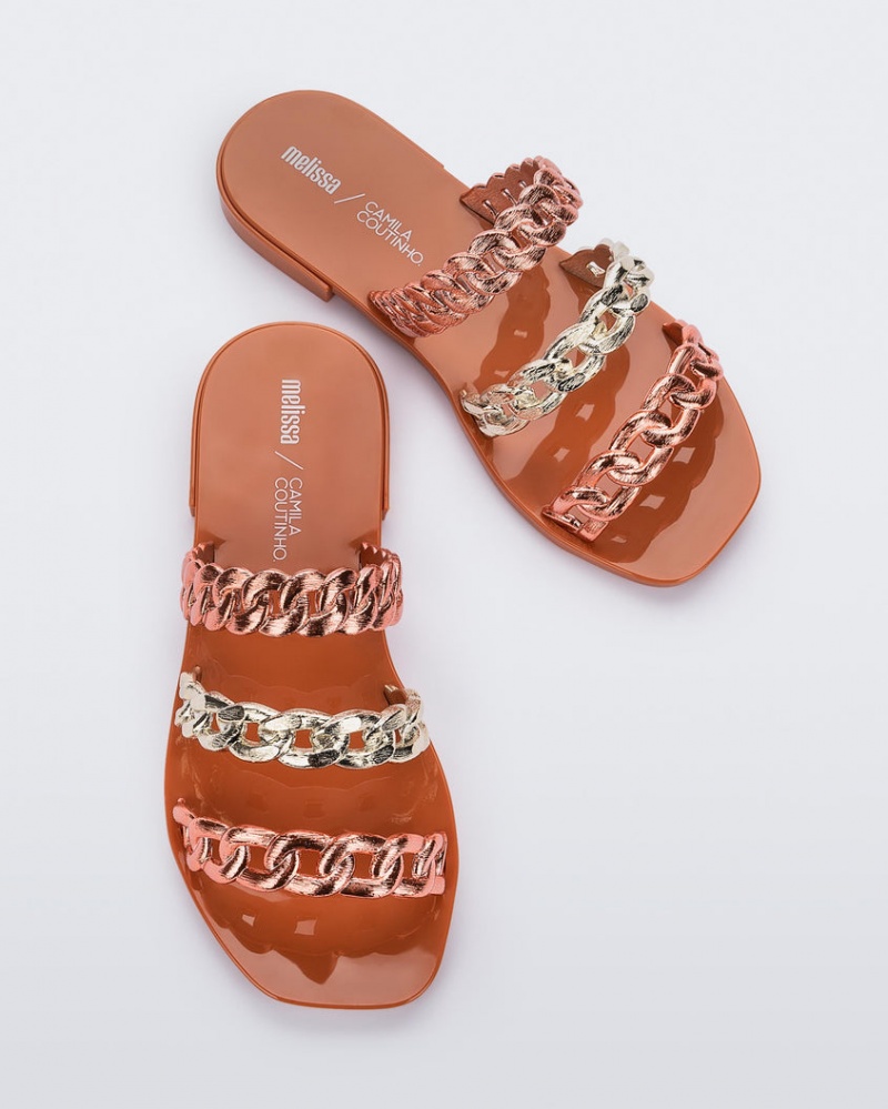 Orange Women's Melissa CAMILA COUTINHO Feel Slides | EPQH-75396 | USA