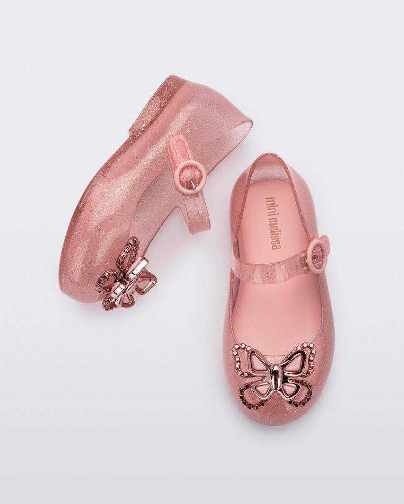 Pink Baby Melissa Mini Sweet Love Butterfly Flats | DGVT-05987 | USA