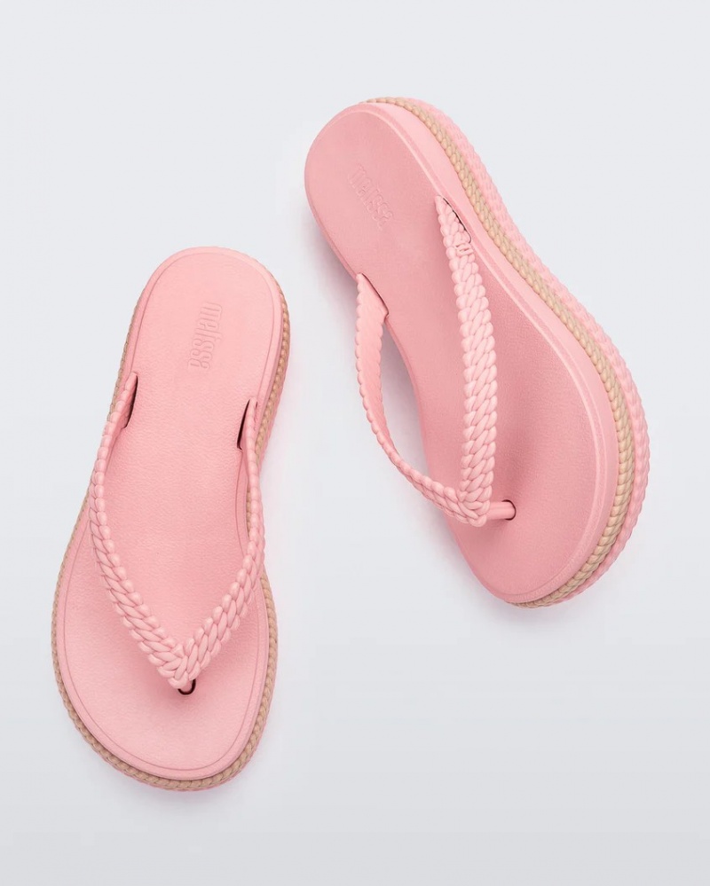 Pink Beige Women's Melissa Leblon Flip Flops | NUVK-14358 | USA