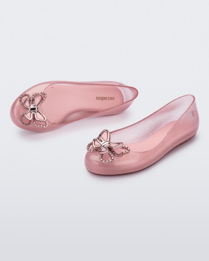 Pink Kids' Melissa Mini Sweet Love Butterfly Flats | AOVS-63145 | USA