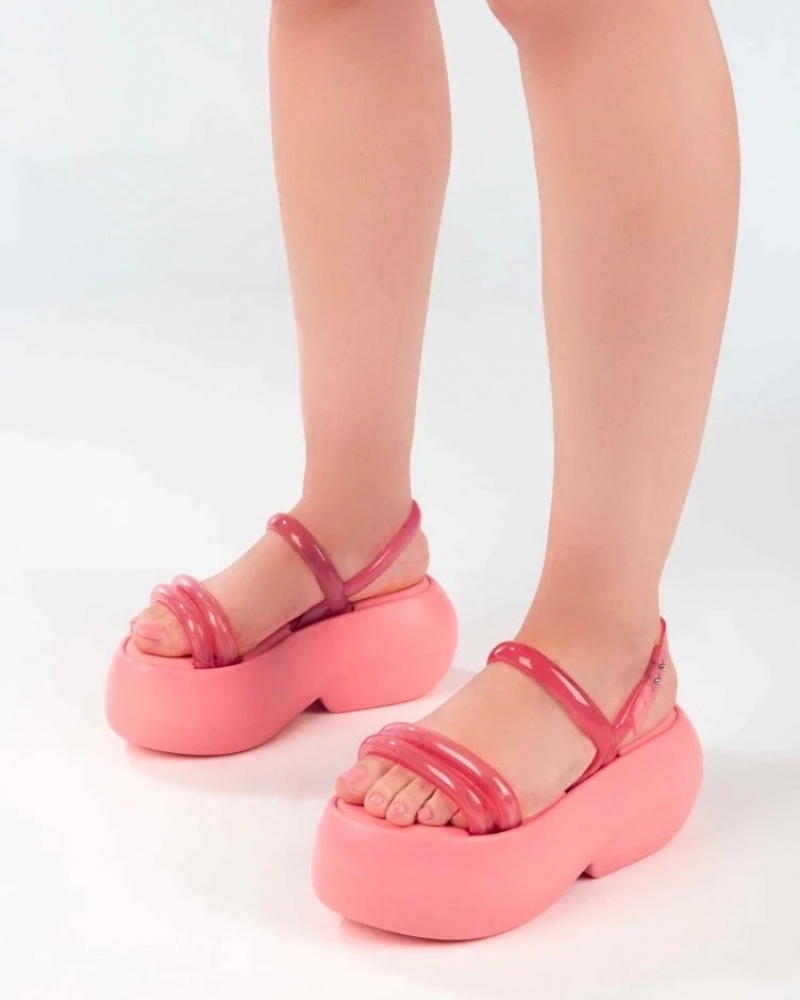 Pink Women's Melissa Airbubble Platform Sandals | YSHR-53972 | USA