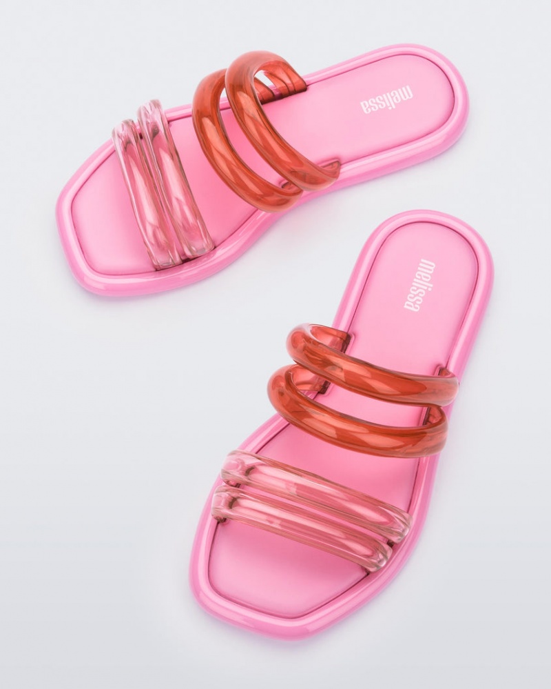 Pink Women's Melissa Airbubble Slides | ZUBW-13564 | USA