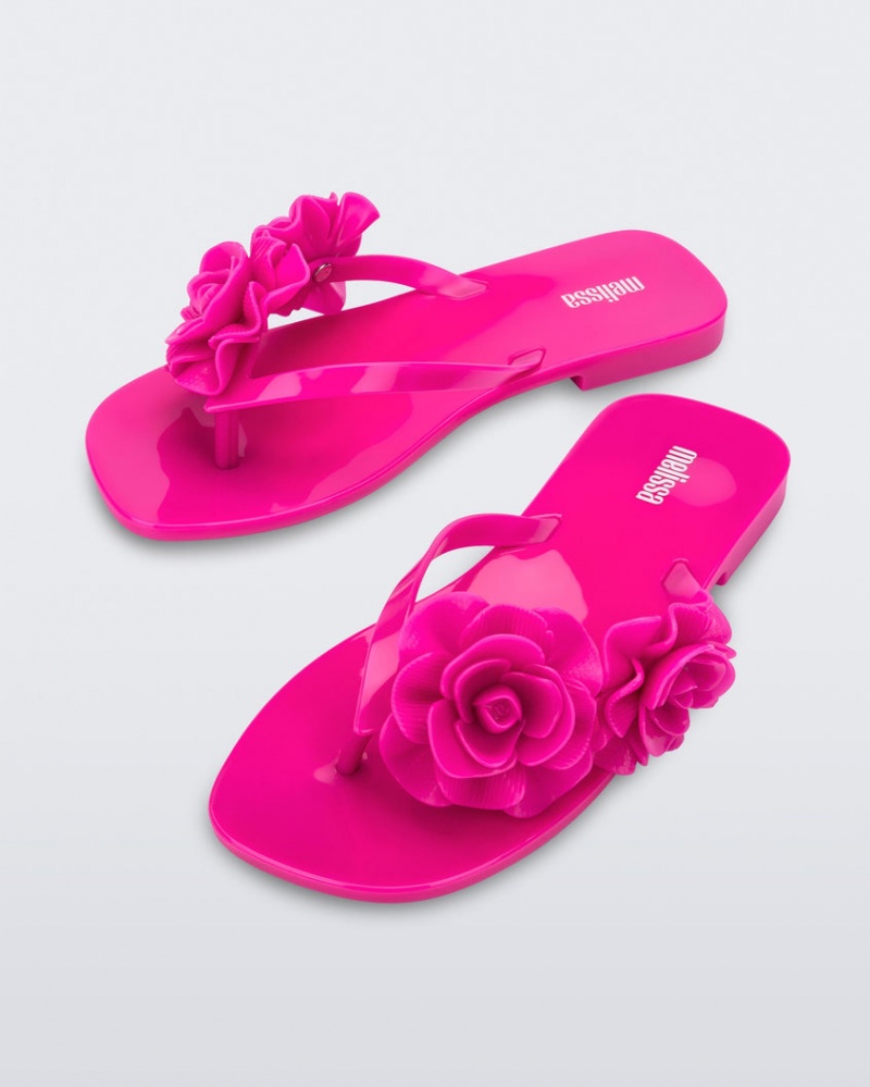 Pink Women's Melissa Harmomic Squared Garden Flip Flops | HJYA-70261 | USA