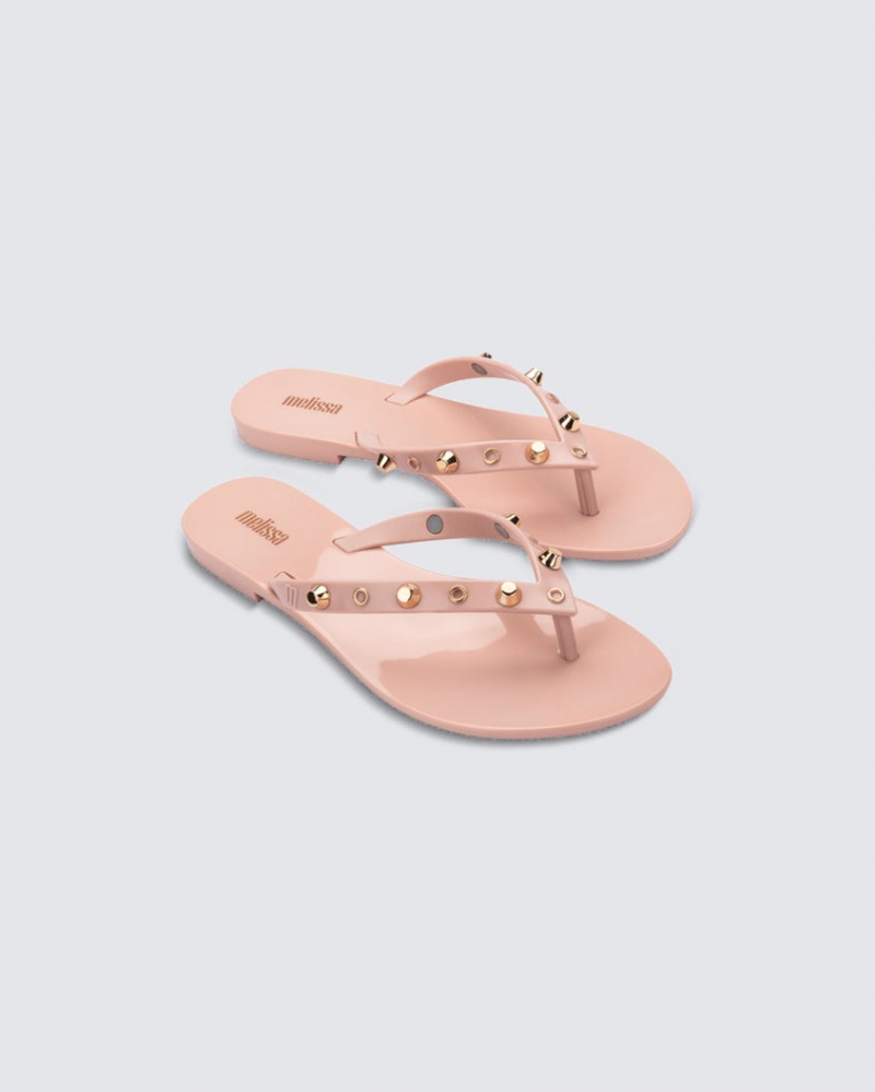 Pink Women's Melissa Harmonic Studs Flip Flops | IOZK-35089 | USA