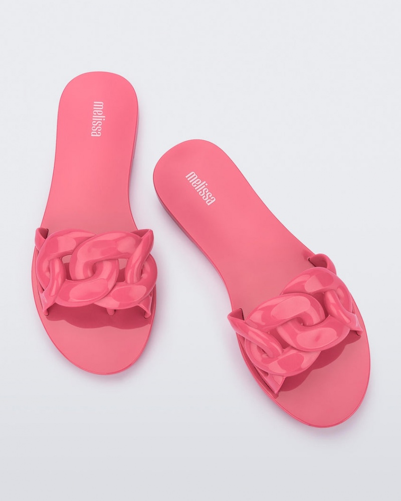 Pink Women's Melissa Jelly Chain Slides | DKYQ-54871 | USA