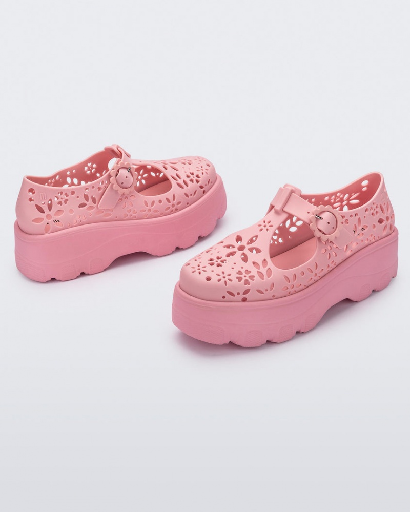 Pink Women's Melissa Kick Off Lace Platforms | TABU-15608 | USA