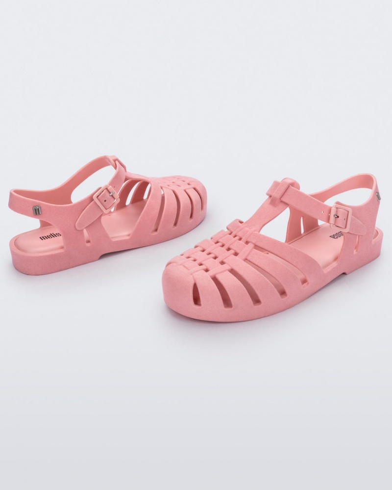 Pink Women's Melissa Possession Velvet Sandals | SFGR-06493 | USA