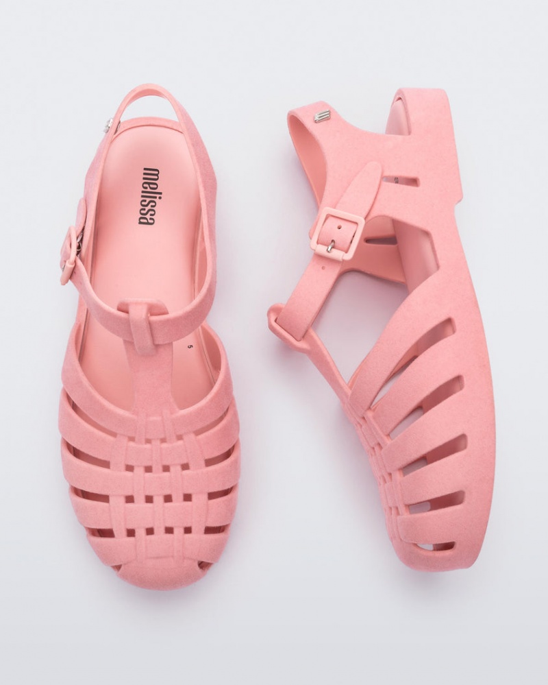 Pink Women's Melissa Possession Velvet Sandals | SFGR-06493 | USA