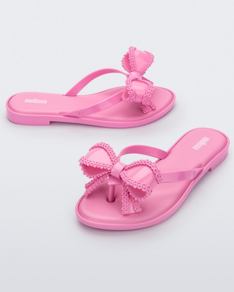 Pink Women's Melissa Slim Flip Flops | KECF-47536 | USA