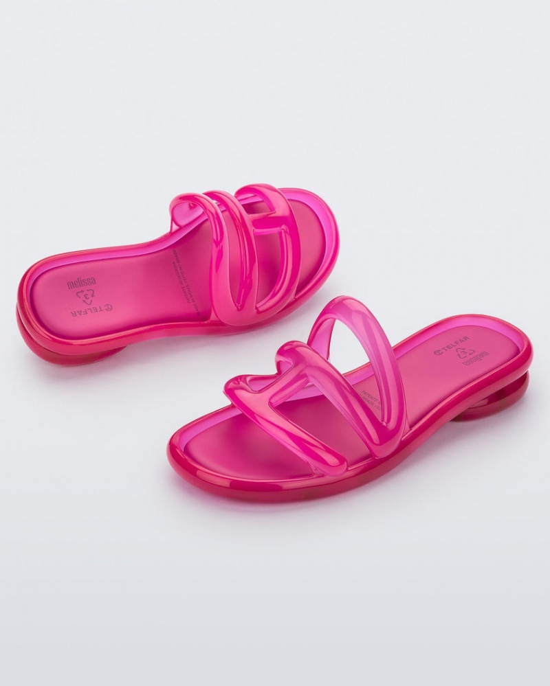 Pink Women's Melissa Telfar Jelly Slides | TXRW-12783 | USA