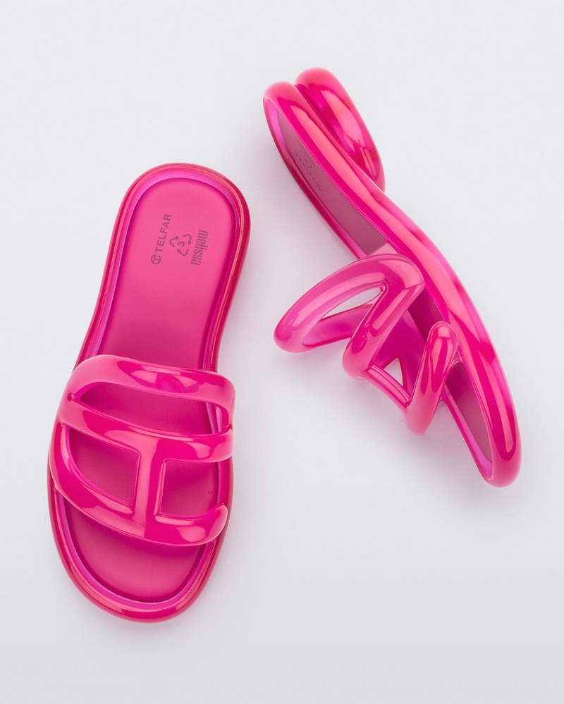 Pink Women's Melissa Telfar Jelly Slides | TXRW-12783 | USA