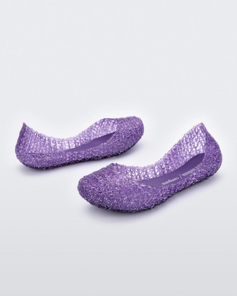 Purple Kids' Melissa Mini Campana Flats | OMQV-37108 | USA