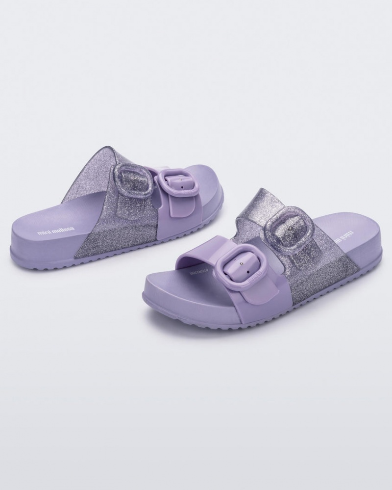 Purple Kids' Melissa Mini Cozy Slides | JDTL-23186 | USA