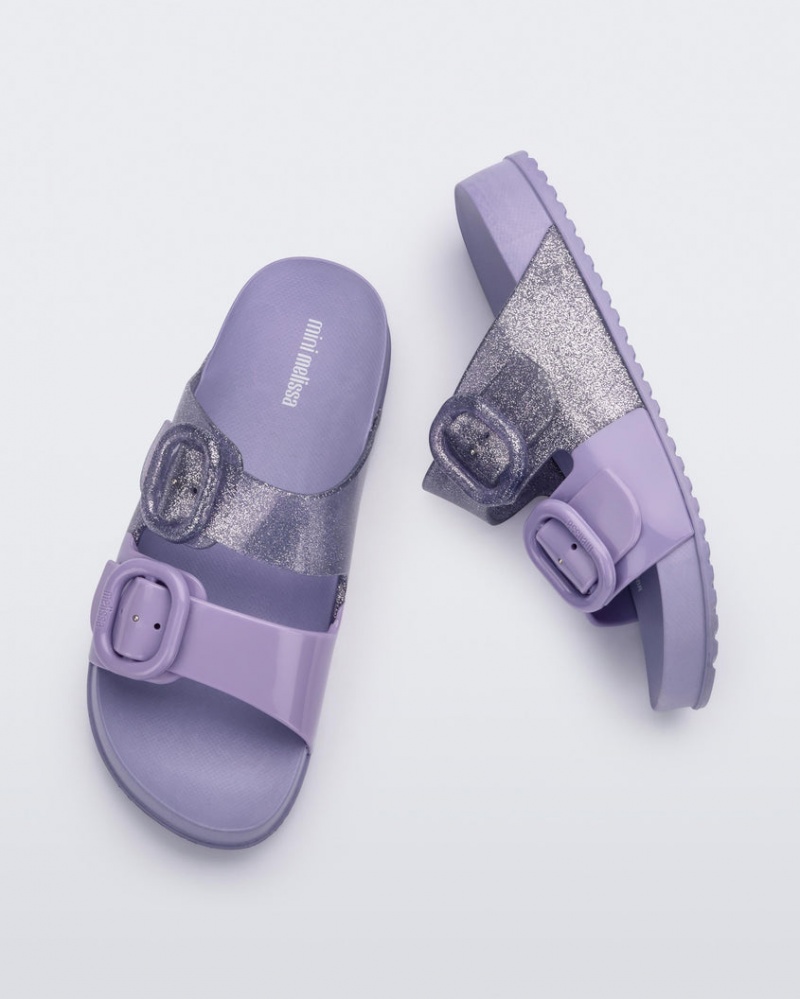 Purple Kids' Melissa Mini Cozy Slides | JDTL-23186 | USA