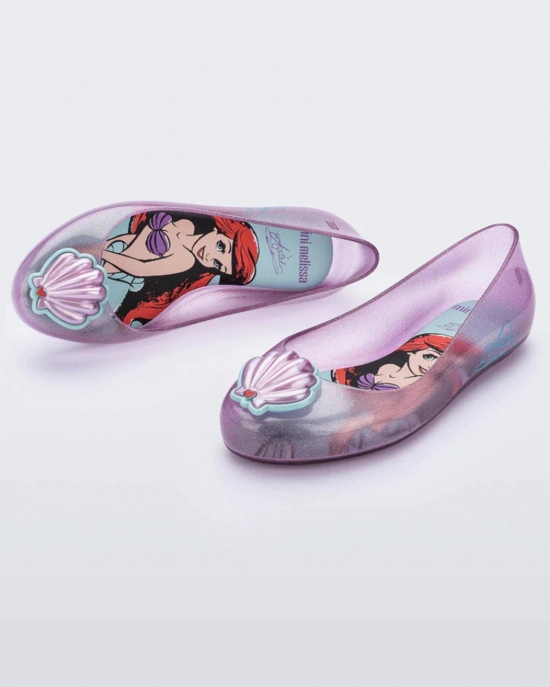 Purple Kids' Melissa Mini Disney Sweet Love Princess Flats | UBOE-10936 | USA