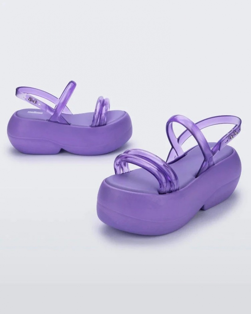 Purple Women's Melissa Airbubble Platform Sandals | RHNC-34097 | USA