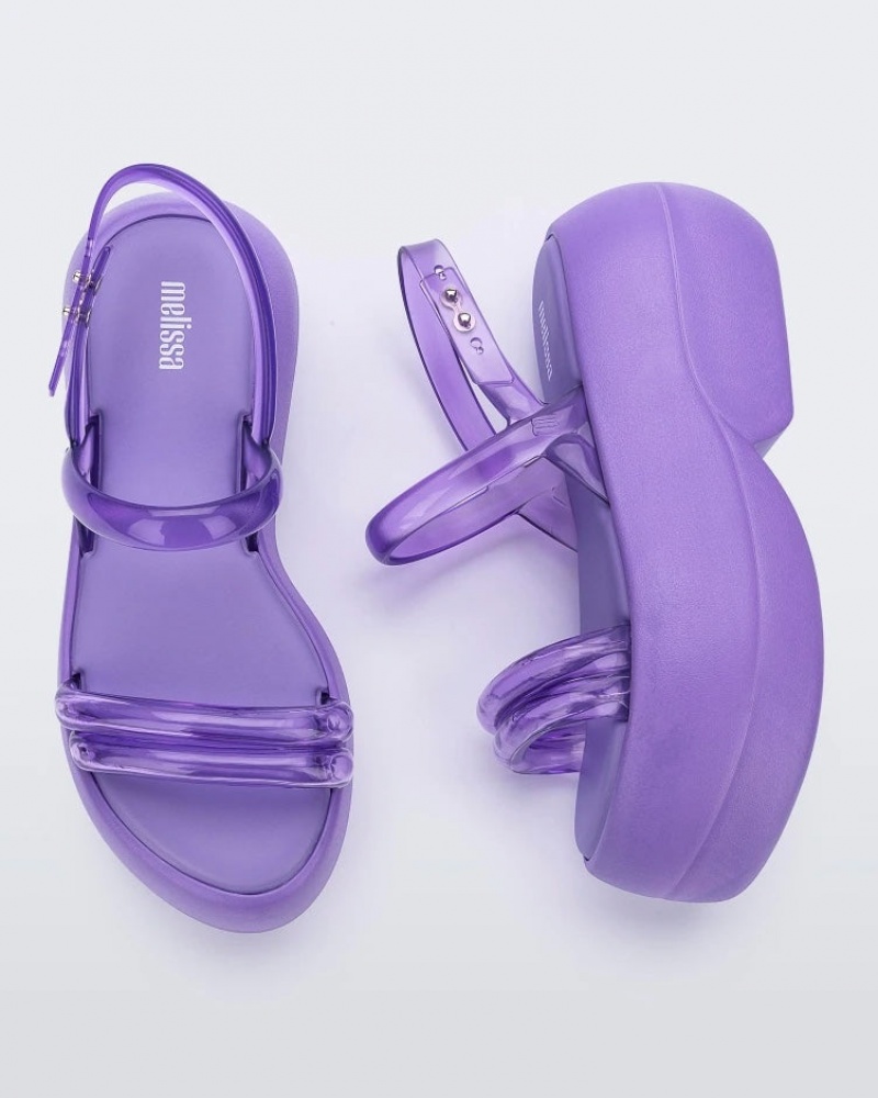 Purple Women's Melissa Airbubble Platform Sandals | RHNC-34097 | USA