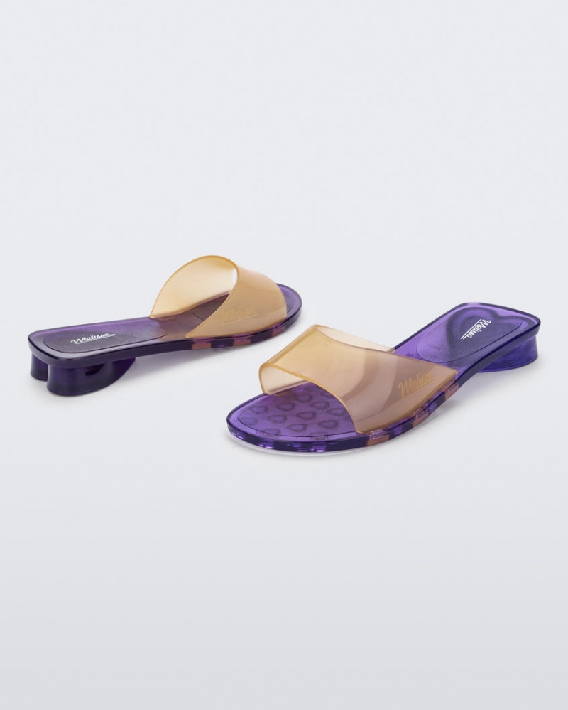 Purple Yellow Women's Melissa Kim Slides | LZCQ-83927 | USA