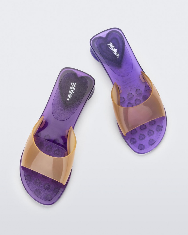 Purple Yellow Women's Melissa Kim Slides | LZCQ-83927 | USA