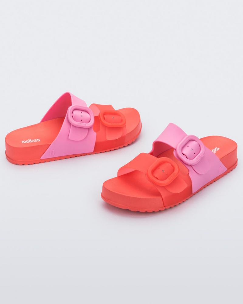 Red Pink Women's Melissa Cozy Slides | MGVX-68013 | USA