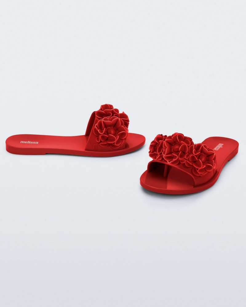 Red Women's Melissa Babe Springtime Slides | YUJW-67358 | USA