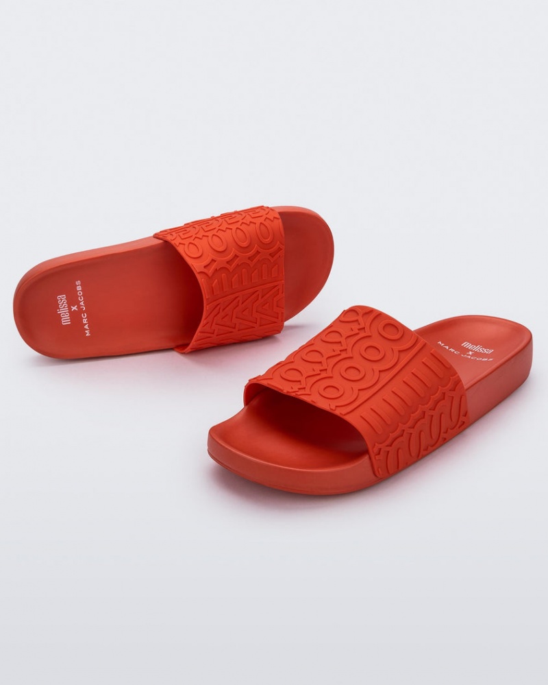 Red Women's Melissa MARC JACOBS Slides | AMGE-43896 | USA