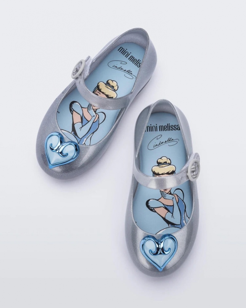 Silver Baby Melissa Mini Disney Sweet Love Princess Flats | GPEQ-69074 | USA