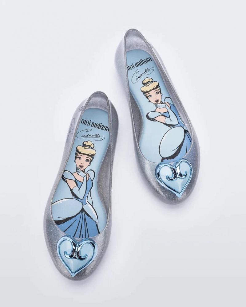 Silver Kids' Melissa Mini Disney Sweet Love Princess Flats | VJPK-09523 | USA