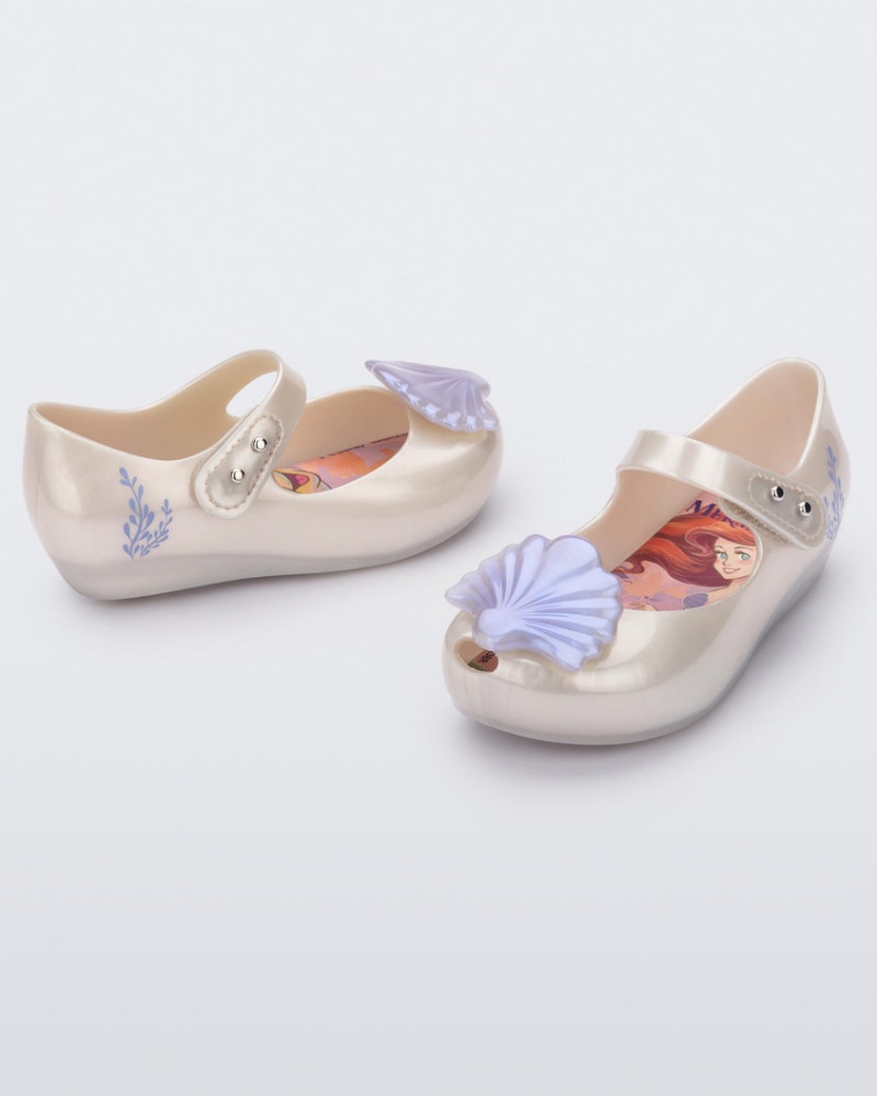 White Blue Baby Melissa Mini Disney Ultragirl Little Mermaid Flats | RJPU-10943 | USA