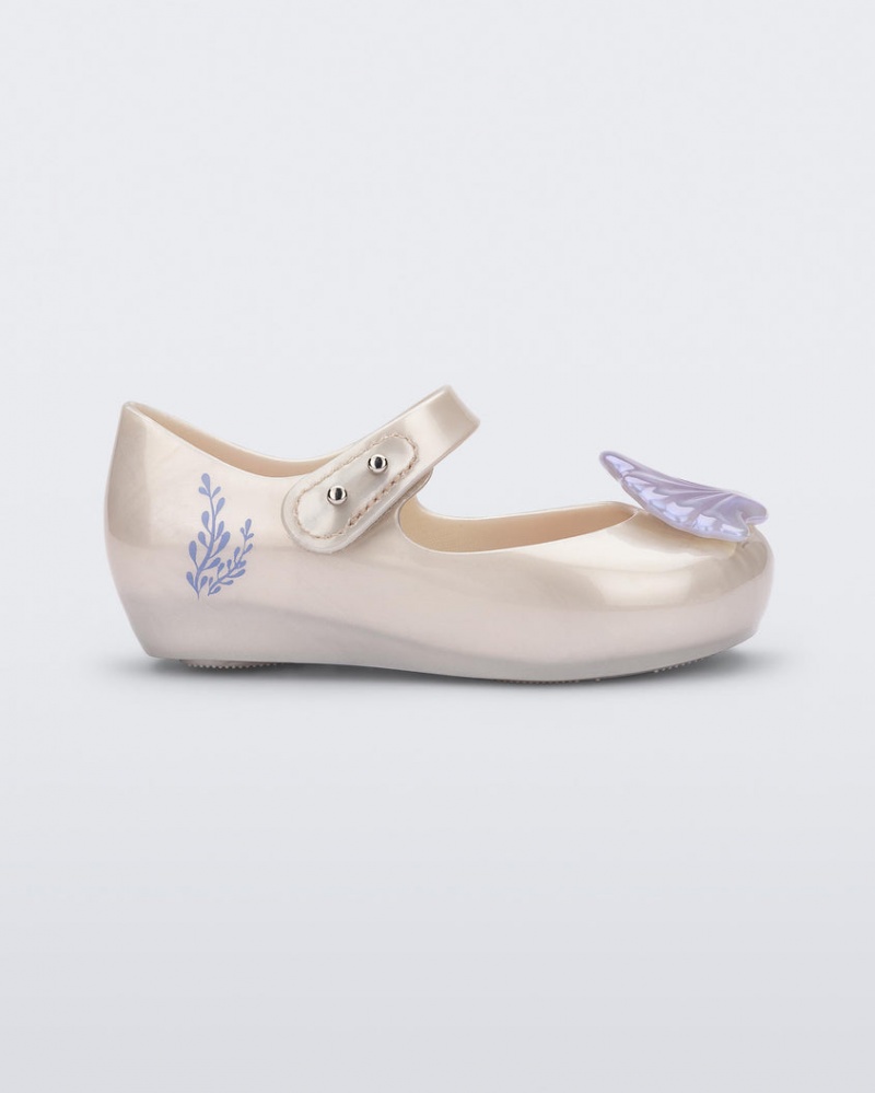 White Blue Baby Melissa Mini Disney Ultragirl Little Mermaid Flats | RJPU-10943 | USA